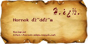 Hornok Ádám névjegykártya